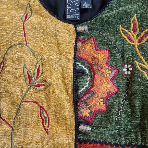 Vintage Daniel K New York USA Sweater Jacket Abstract Granny Art to Wear Large - Picture 8 of 11